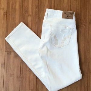 Hollister Off White Distressed Jeans Size 24